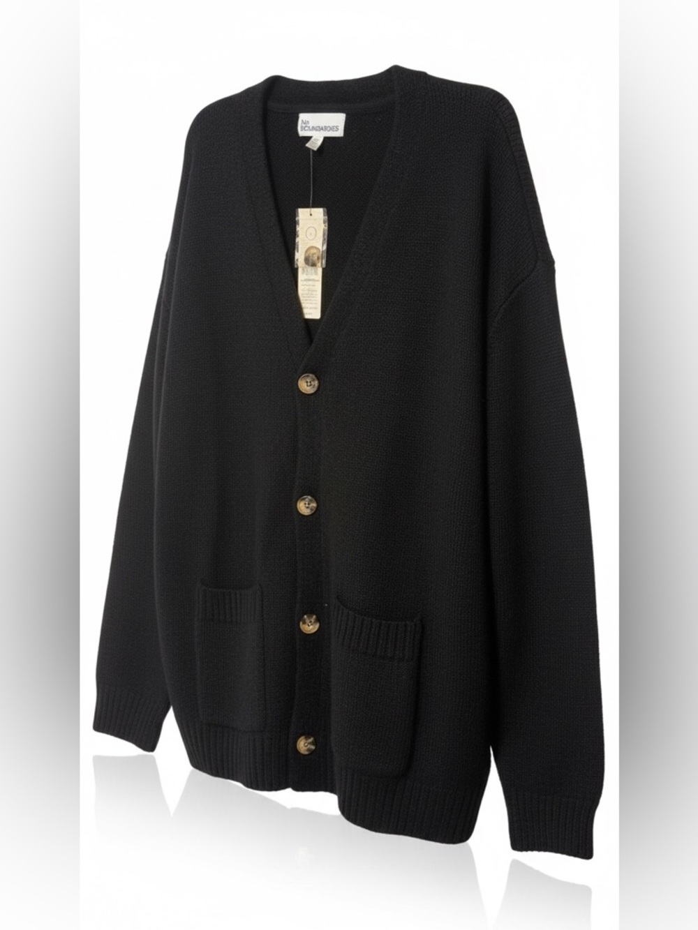 No Boundaries Brushed Black Button-Up Men's Cardigan Sweater